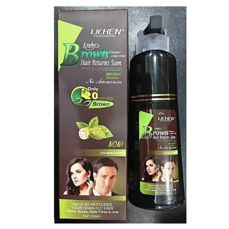 (200ml) Lichen Hair Color Shampoo For Men and Women